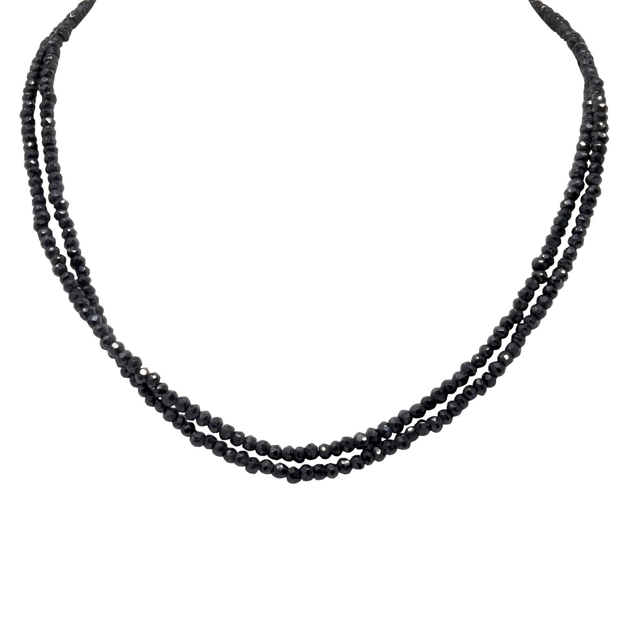 Black Spinel Beaded Chain - Double Strand