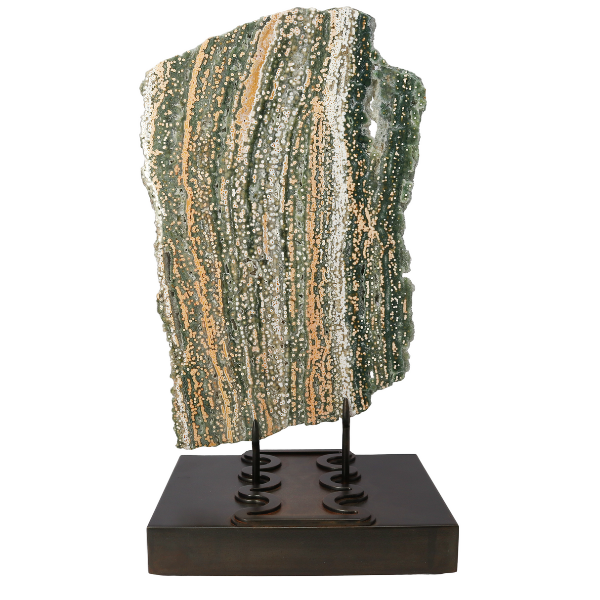 A++ Quality Ocean Jasper Slice on Custom Stand from Madagascar