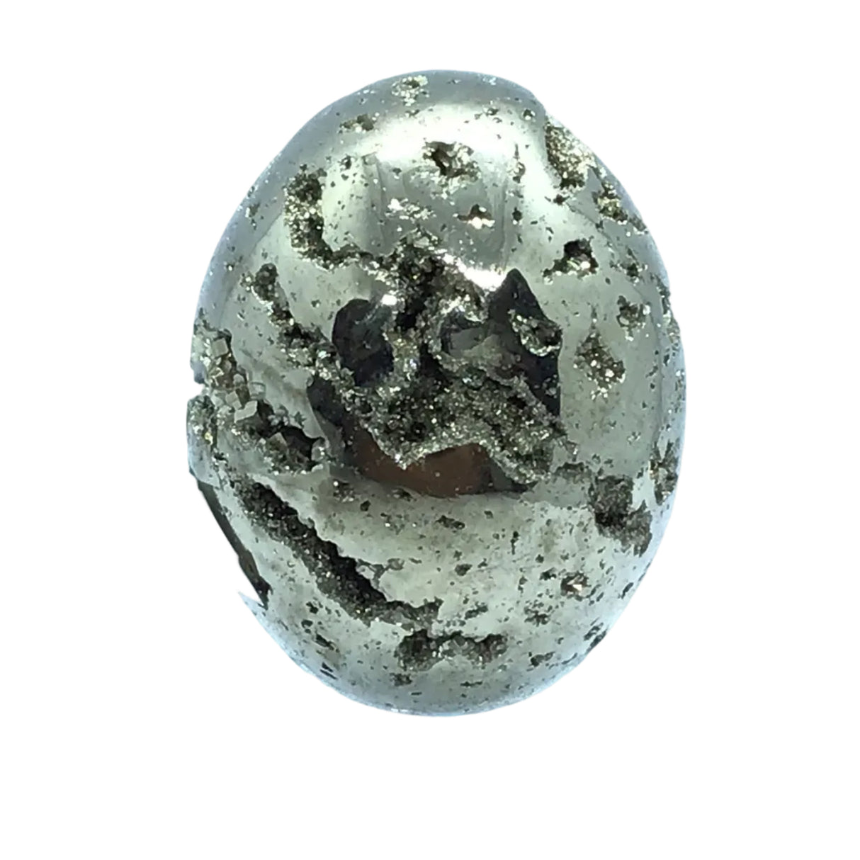View of Peruvian Pyrite Egg with Lucite Stand