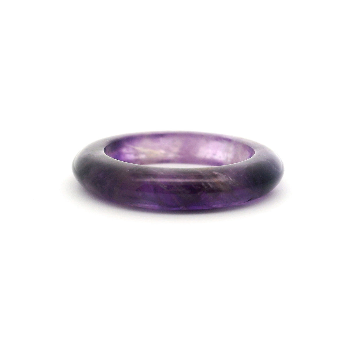Amethyst Gemstone Ring - Solid Stone Carving sz8.5