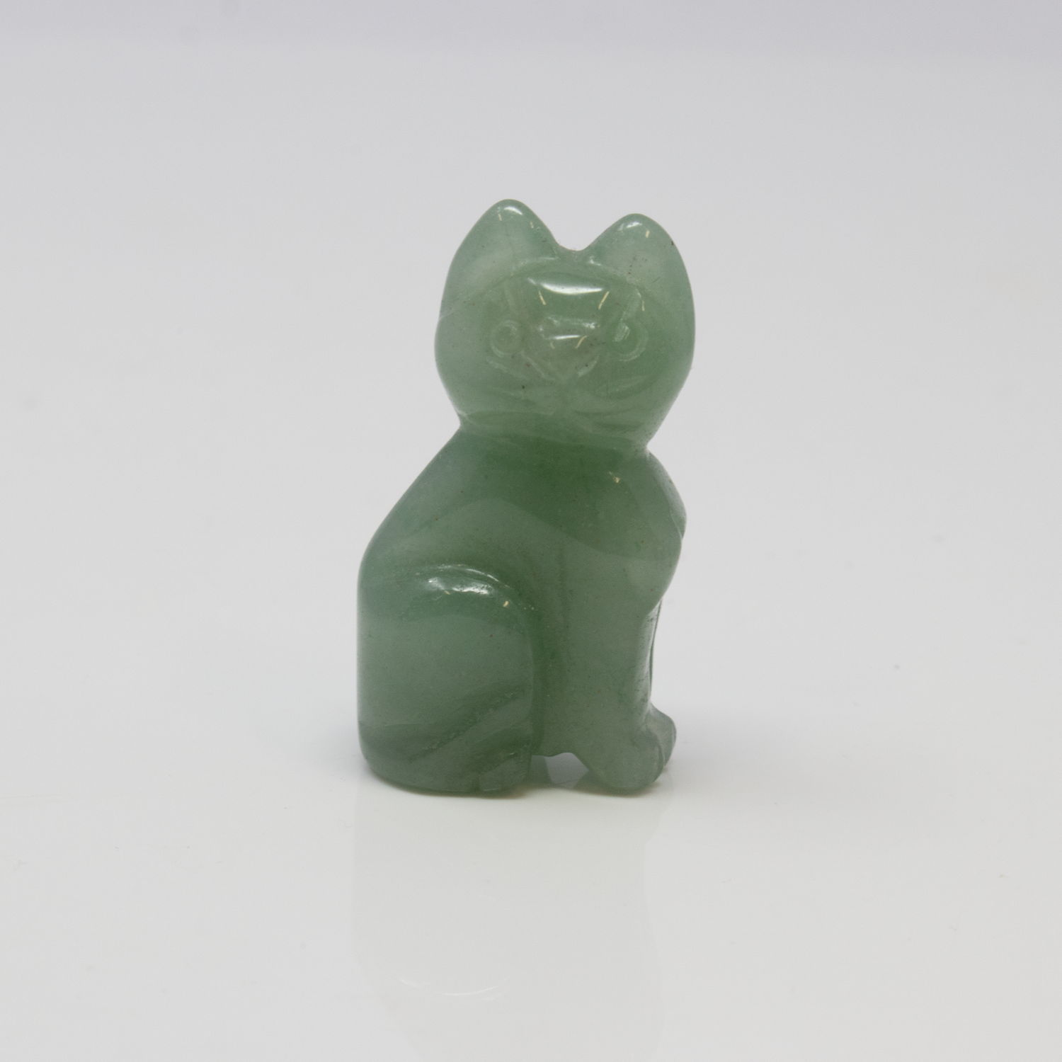 Aventurine Cat Carving - Sitting