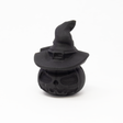 View of Black Obsidian Jack-o-Lantern with Witch's Hat