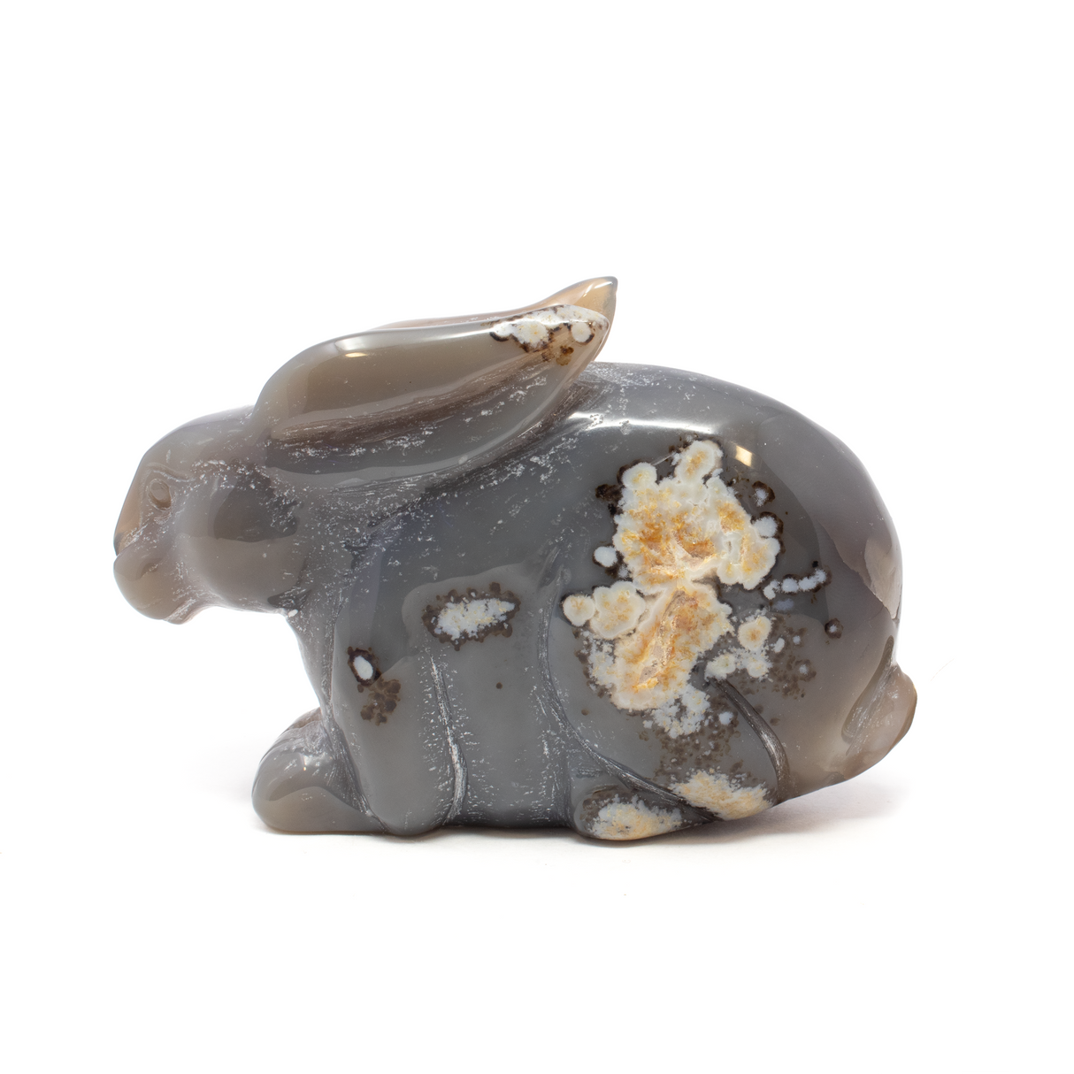 Agate Druze Geode Rabbit Carving