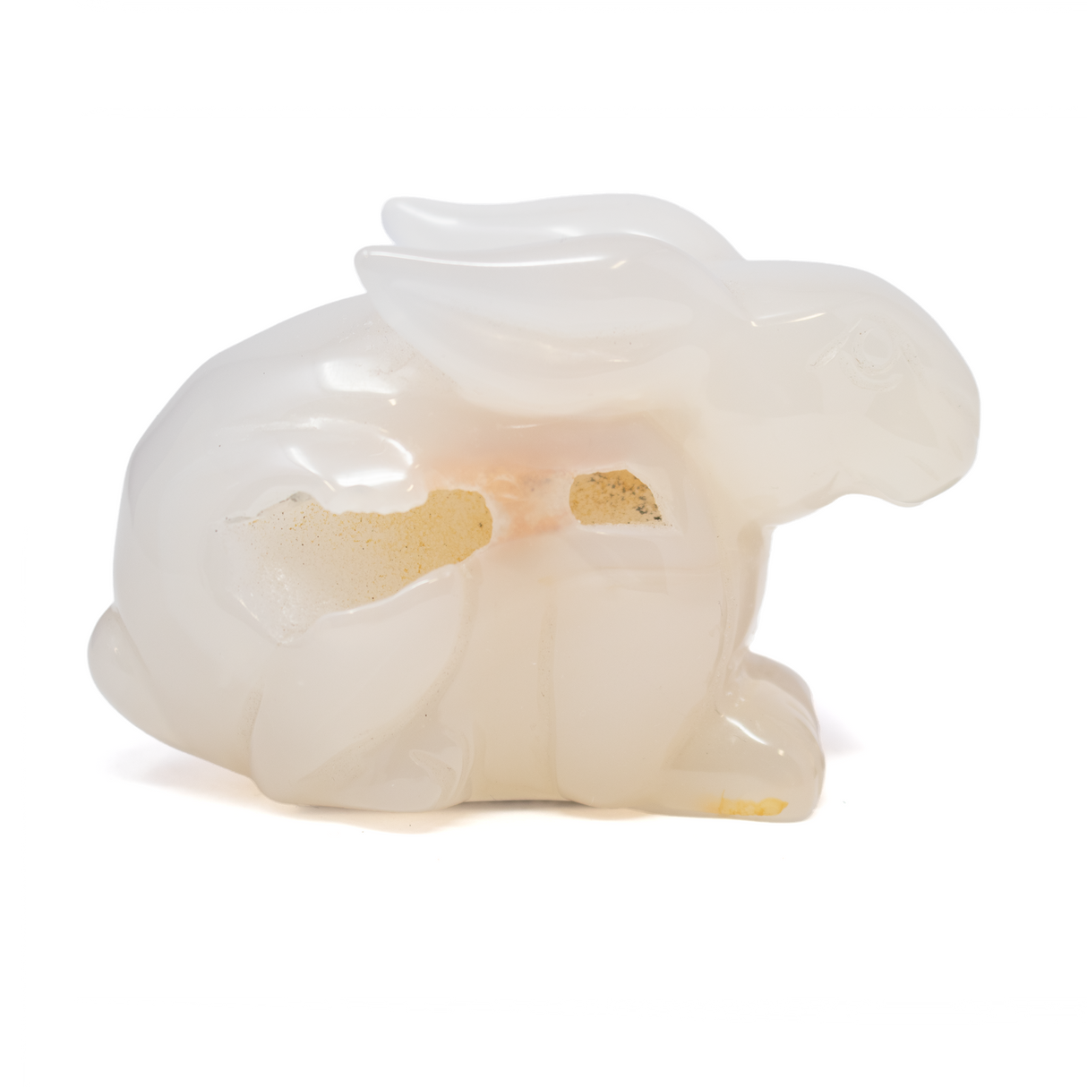 Agate Druze Geode Rabbit Carving