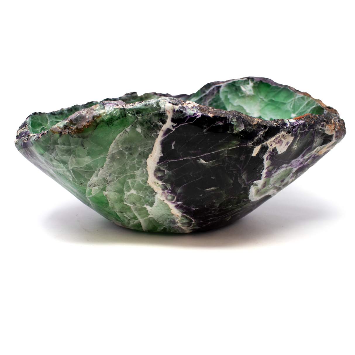 A+ Fluorite Vessel With Natural Edge From Mexico