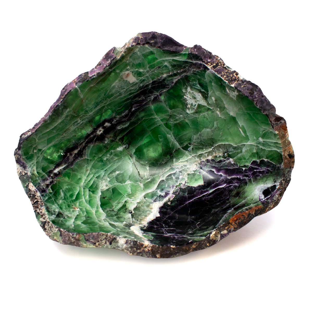A+ Fluorite Vessel With Natural Edge From Mexico