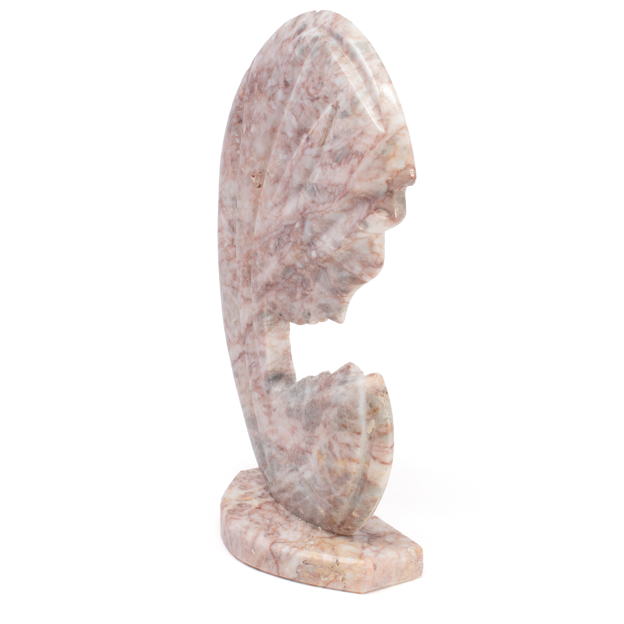 Pink & Gray Marble Madonna & Child Carving