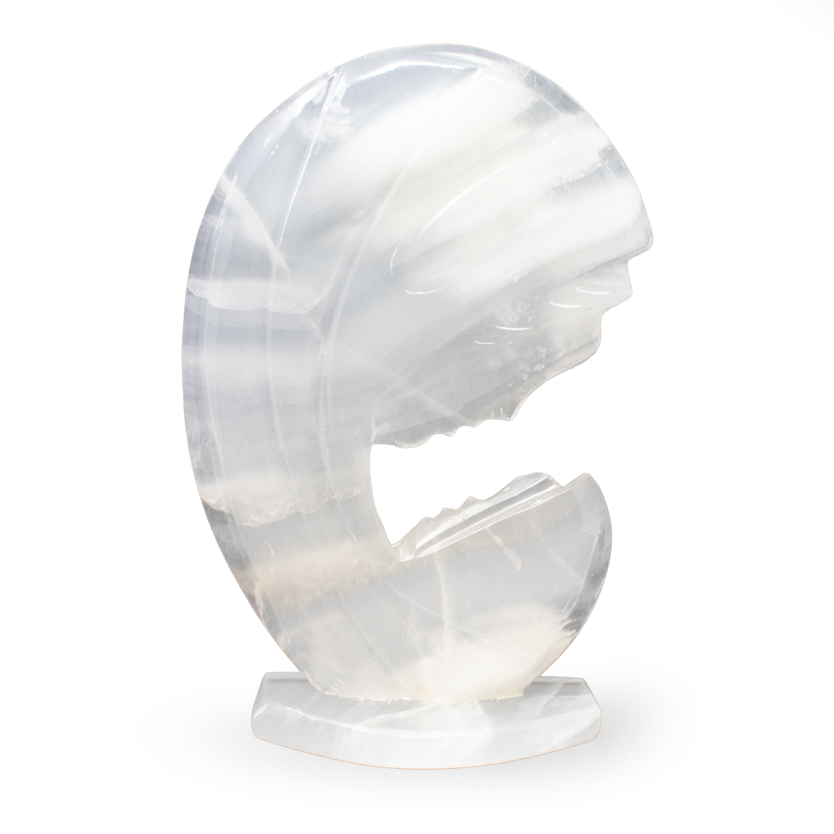 View of Ice Onyx Madonna & Child Carving