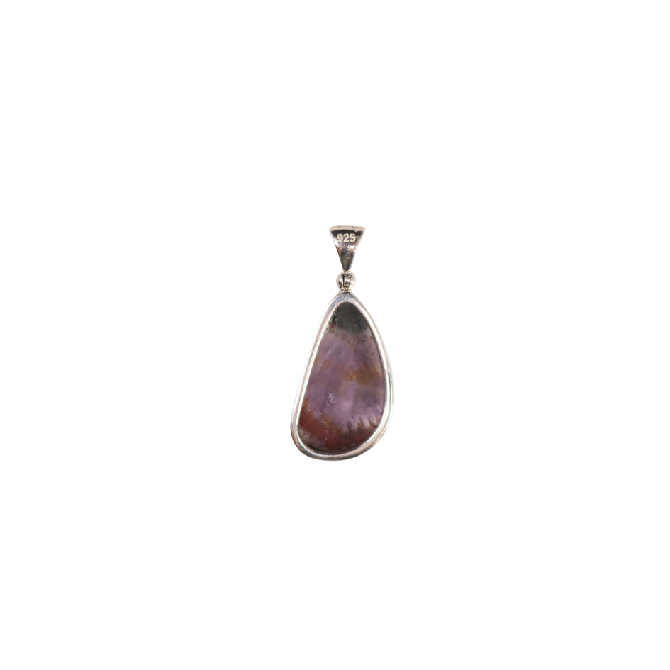 Auralite 23 Pendant - Simple Bezel Set Freeform with Strong Cacoxanite Inclusions