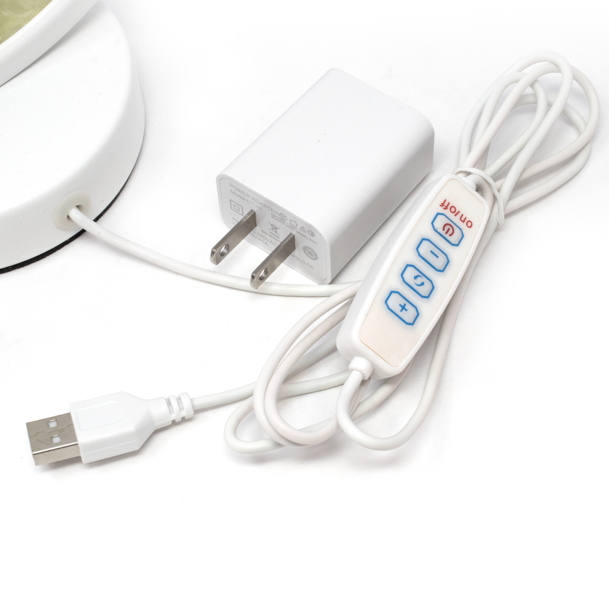 Amethyst Crystal Ring Luminary - Round with White Light & Cord