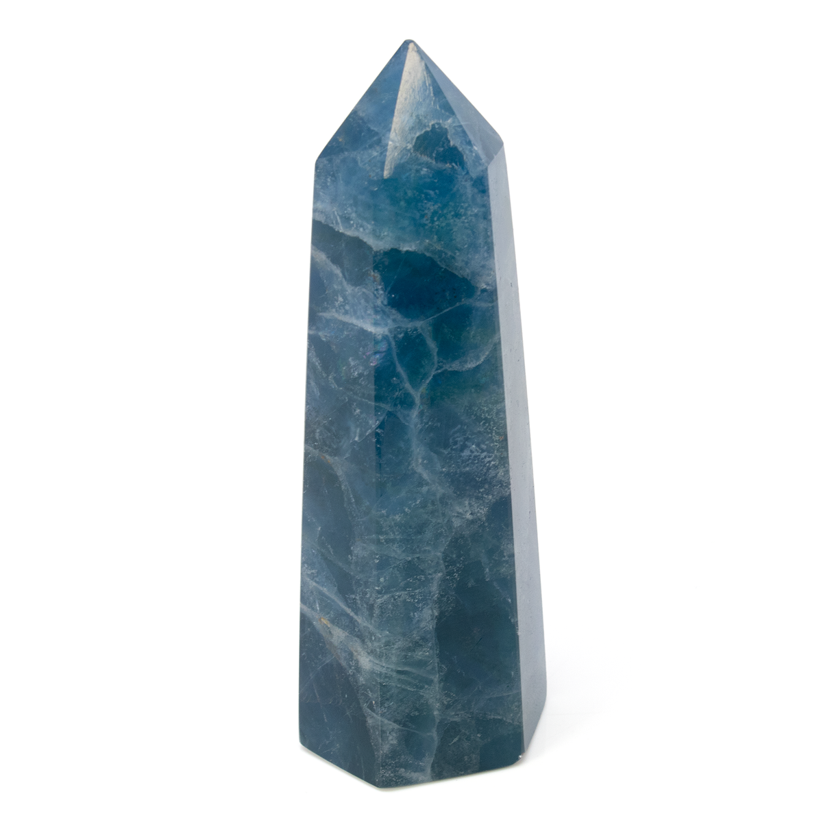 View of A+ Quality Blue Fluorite Point - Cut & Polished
