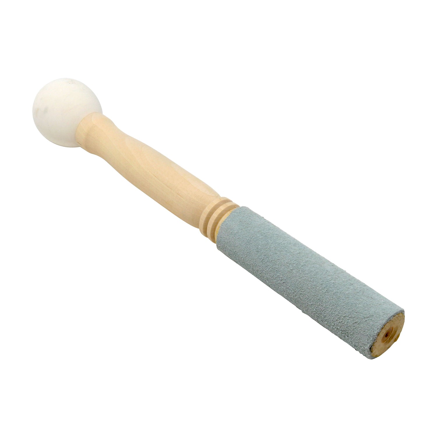 Suede & Rubber Ball Striker Tool on Wood