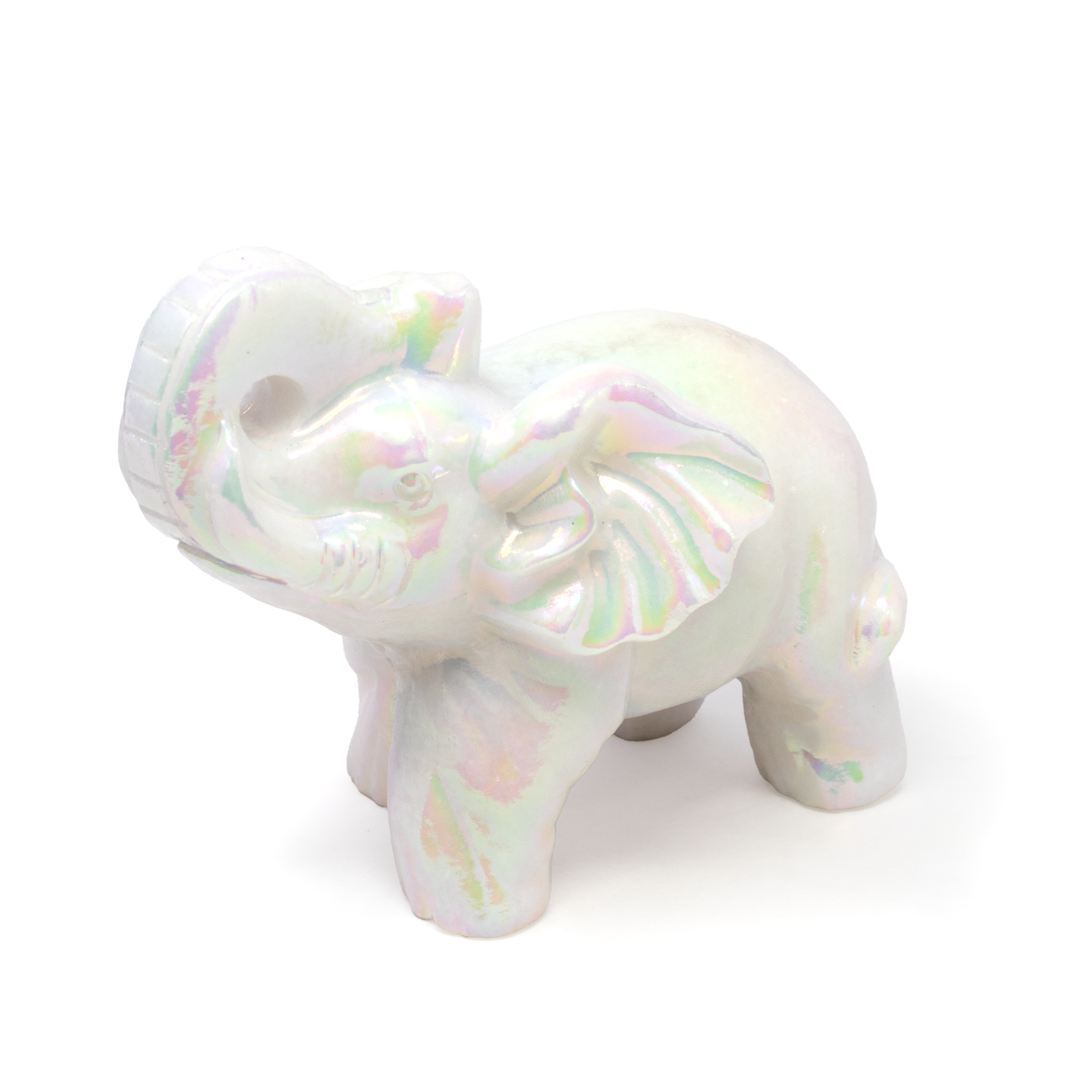 View of Angel Aura Jade 4\" Elephant Carving