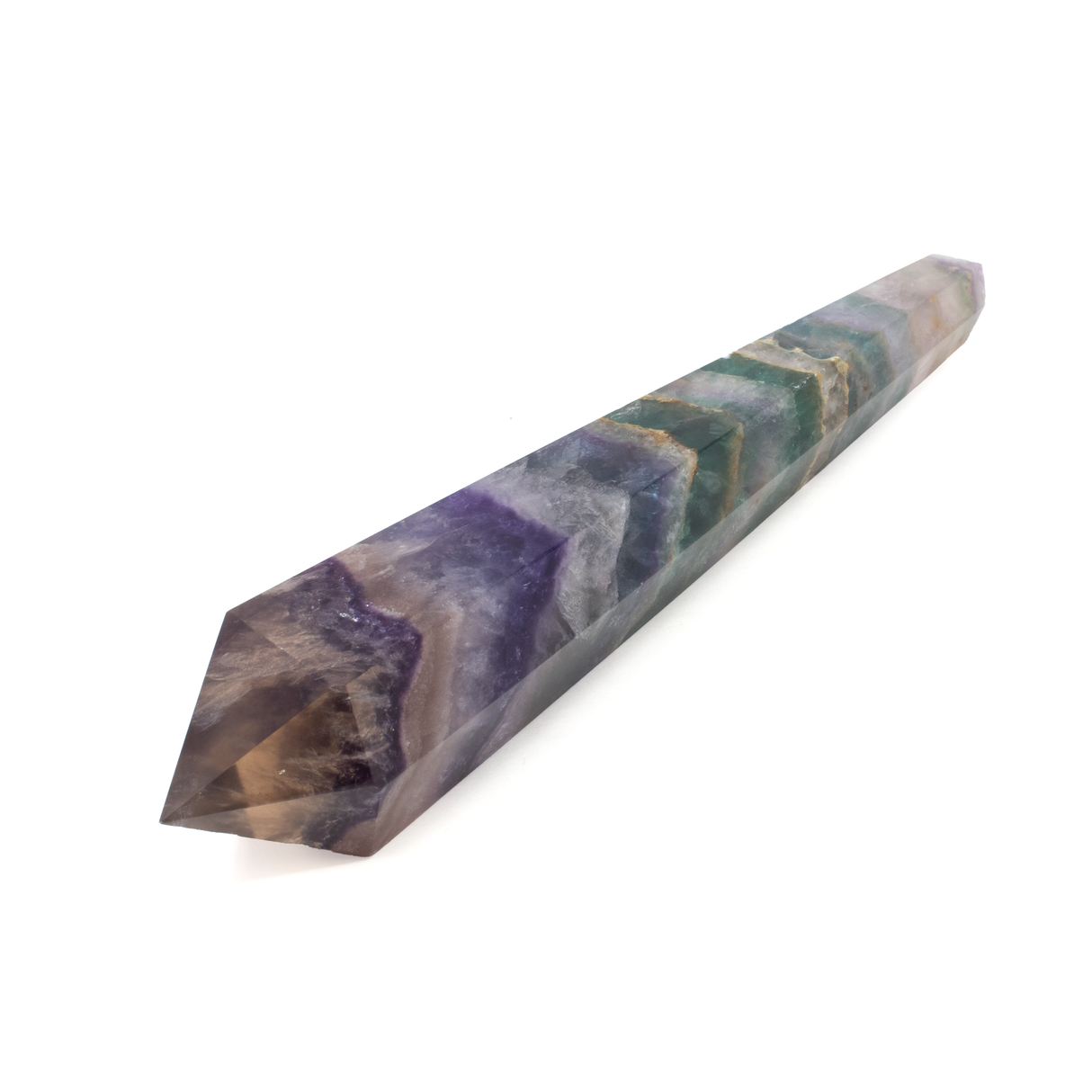 Rainbow Fluorite Tapered Point with Stainless Steel Spiral Stand
