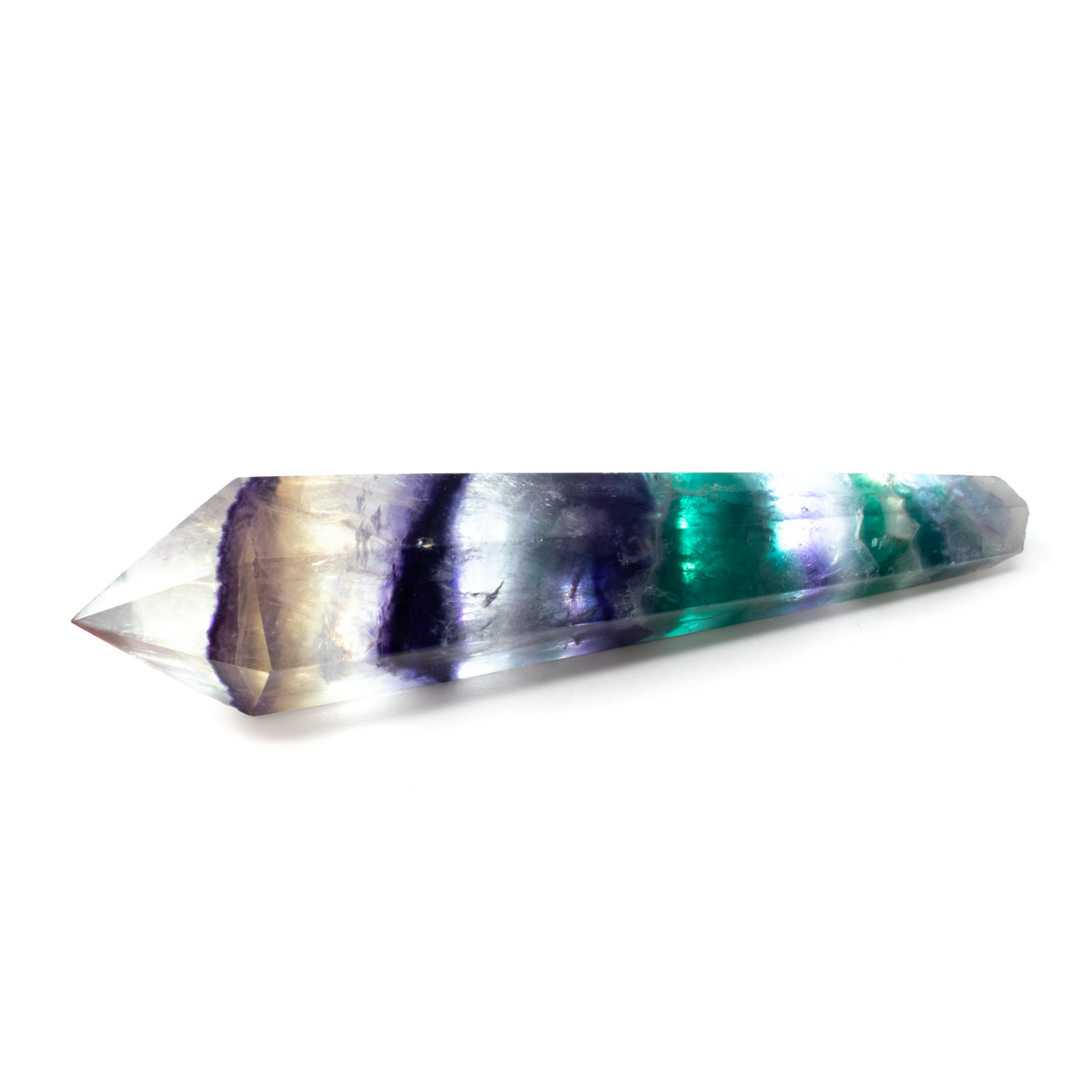 Rainbow Fluorite Tapered Point with Stainless Steel Spiral Stand