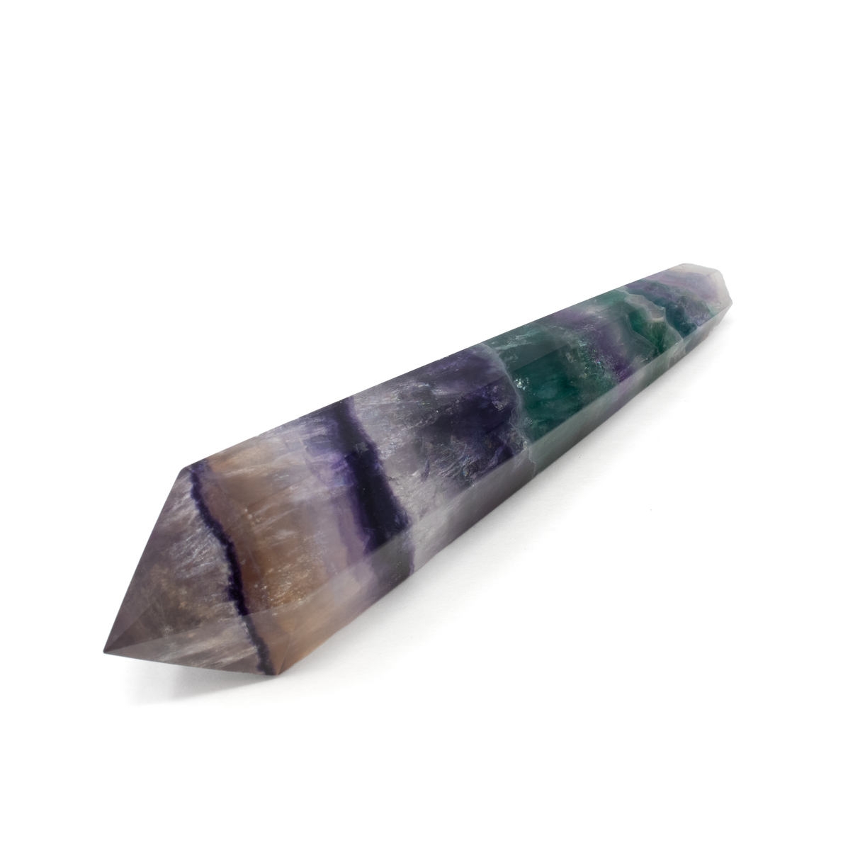 Rainbow Fluorite Tapered Point with Stainless Steel Spiral Stand
