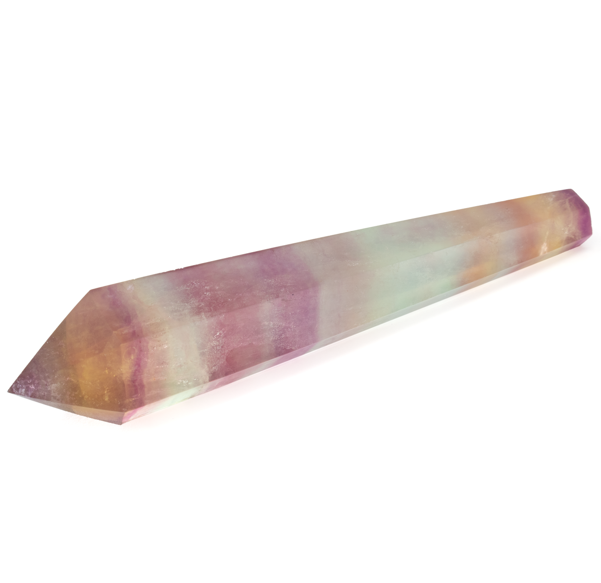 Candy Fluorite Tapered Point with Stainless Steel Spiral Stand