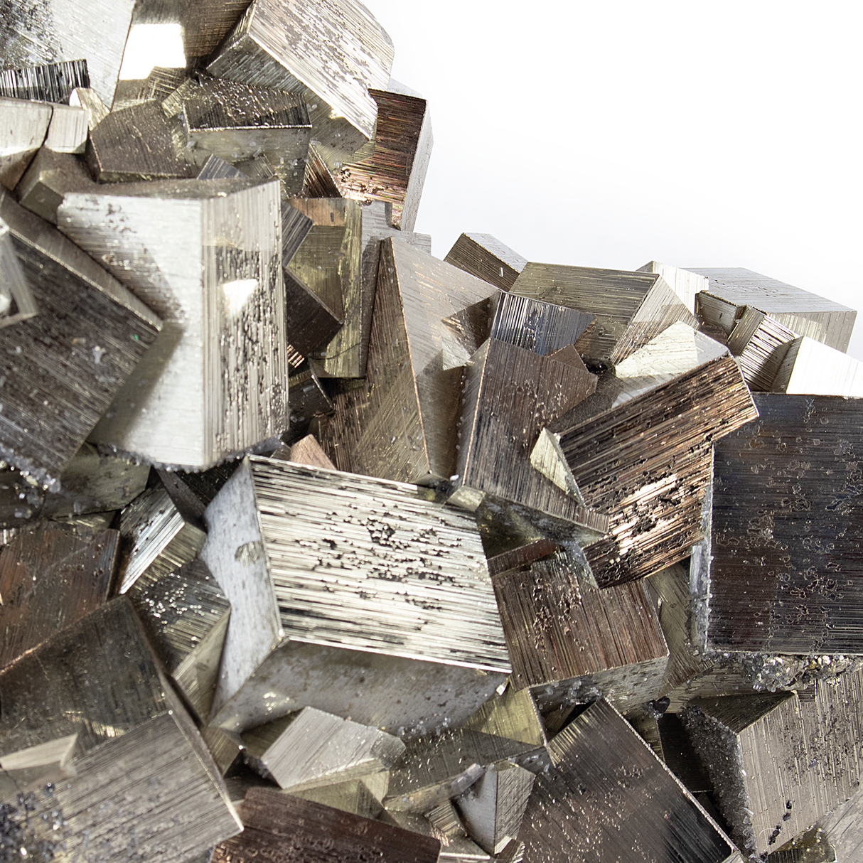 A+ Cubic Pyrite Cluster on Custom Metal Spinning Stand with Graceful Design & Magnetic Feature from Colombia