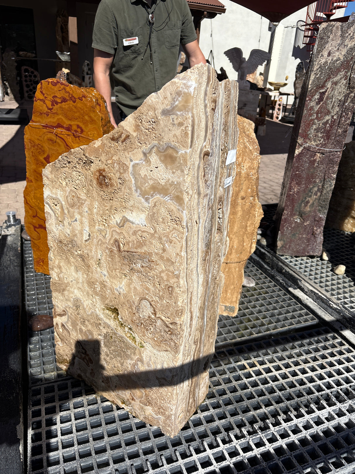 Granola Amber Onyx Fountain ***NO Basin - 3 Cut Sides