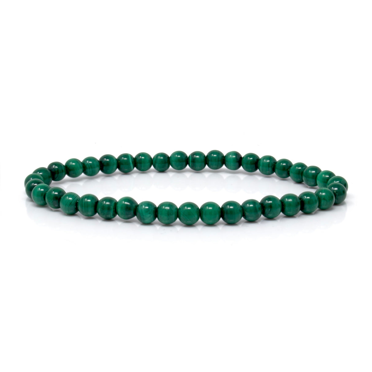 Malachite 4mm Round Beaded Bracelet