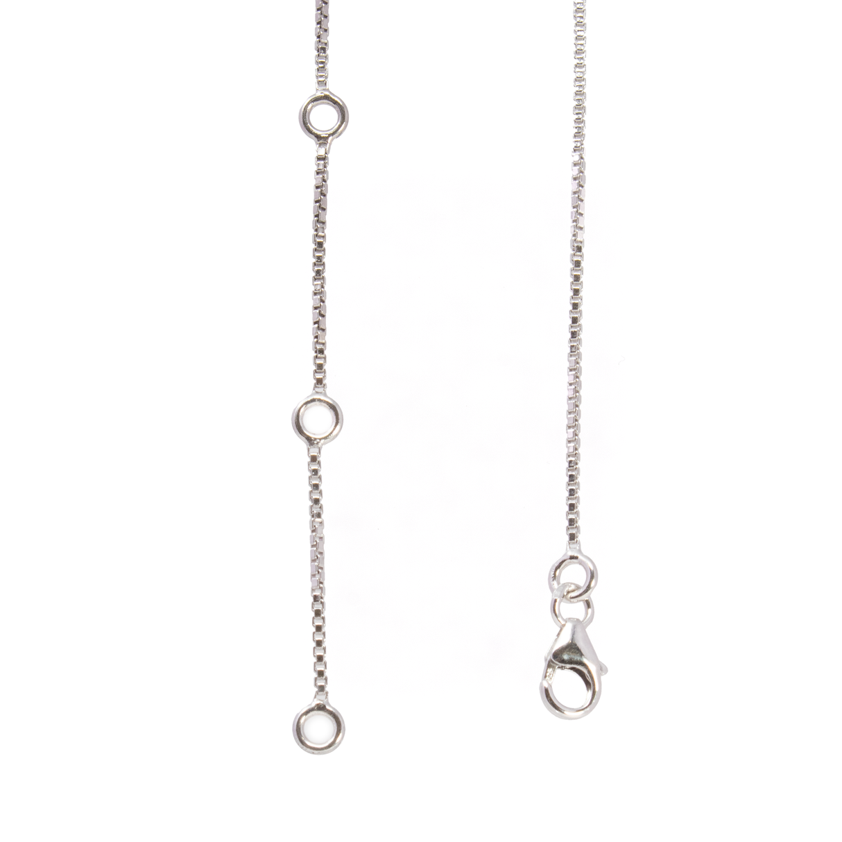 Faceted Yellow Sapphire Necklace - Round Prong Set on Angular Cut Out 925 Sterling Silver Chevron & Box Chain