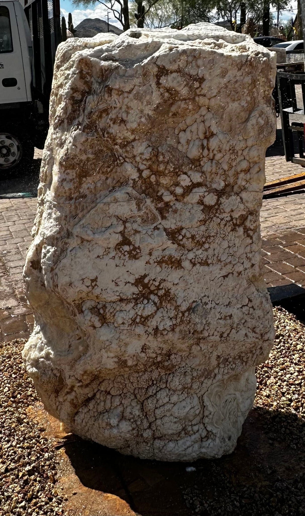 Zebra Onyx Rustic Rock Fountain With 2 Holes