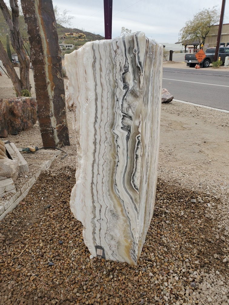 Zebra Onyx Rustic Rock Fountain With 2 Holes