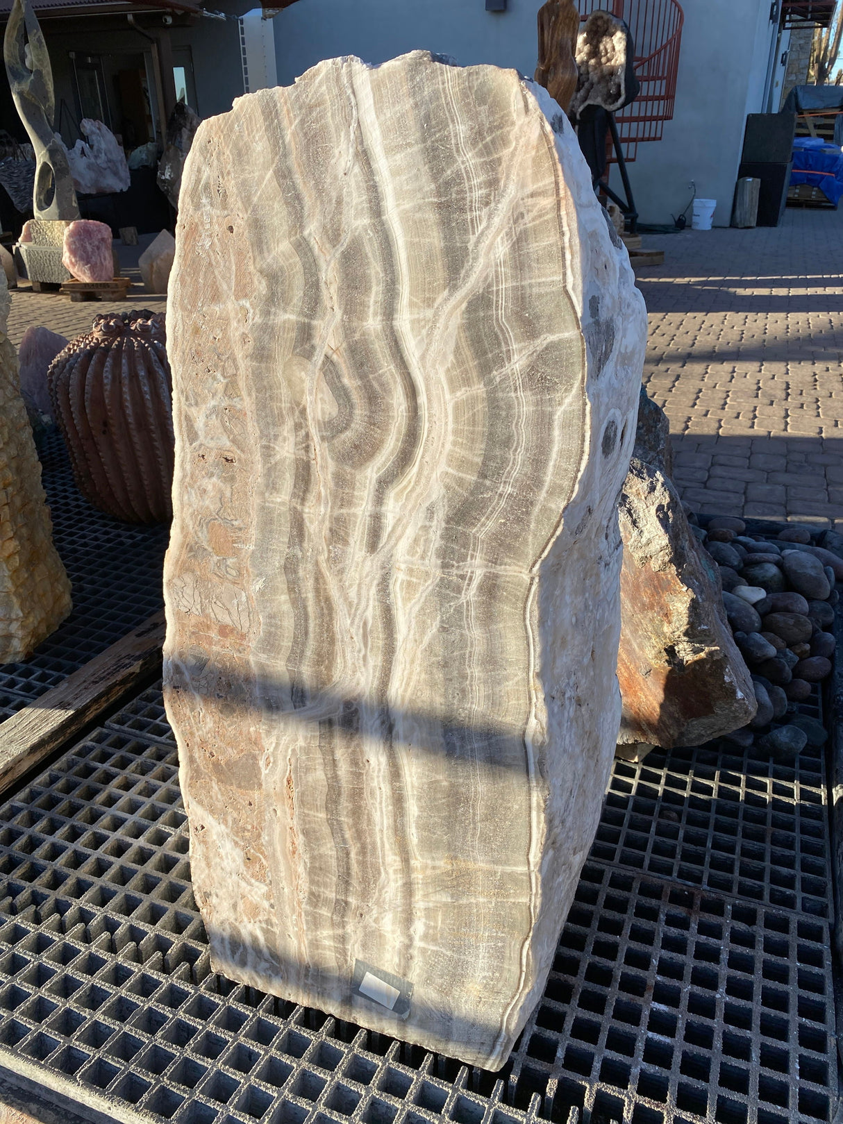 Zebra Onyx Rustic Boulder Fountain - 1 Side Cut