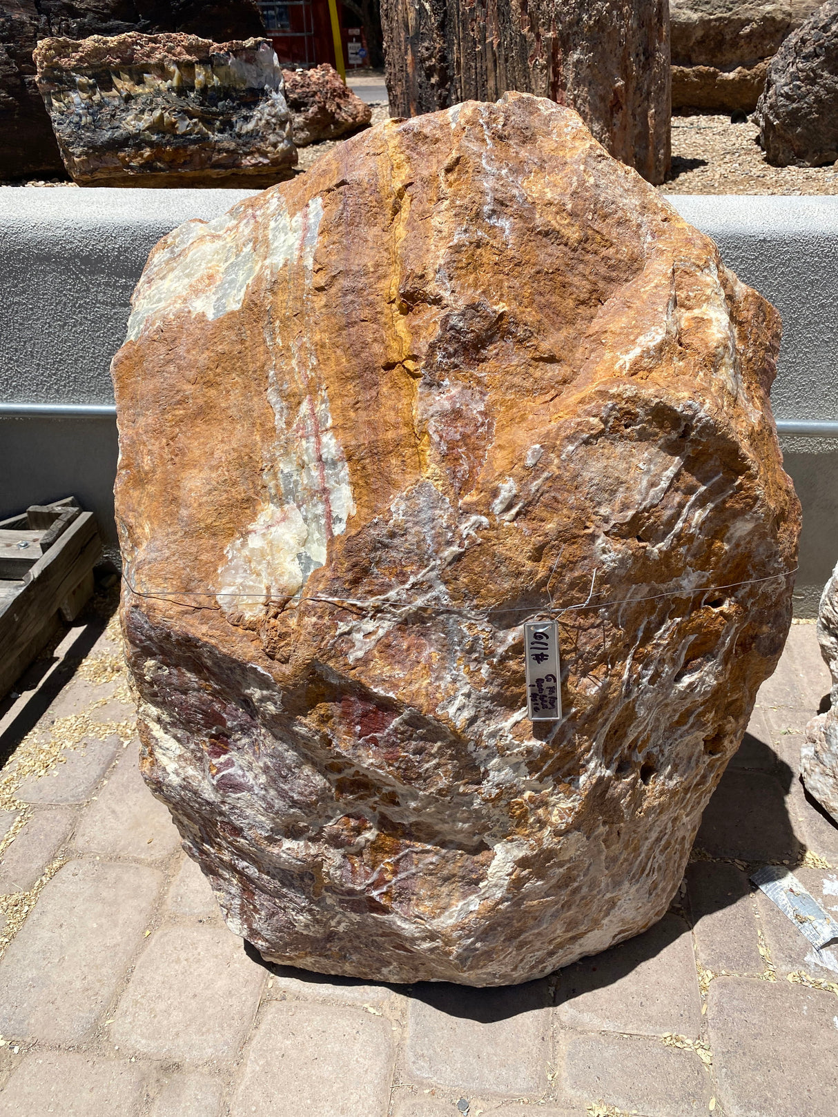 View of Green Talan Onyx Angular Boulder Fountain ***NO Basin