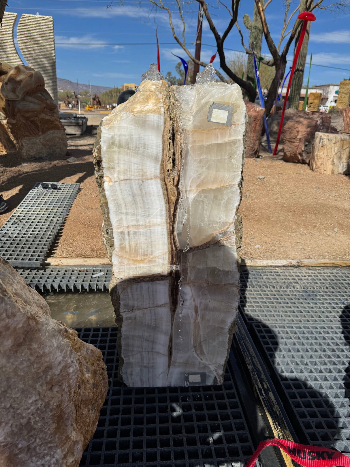Tehuachan Onyx Rustic Fountain - 2 Sides Cut