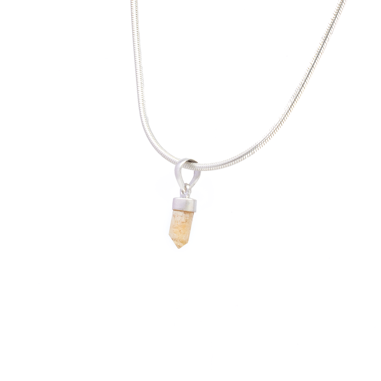 View of Imperial Topaz Pendant - Wide Beryl with 925 Sterling Silver Lantern Top Bezel