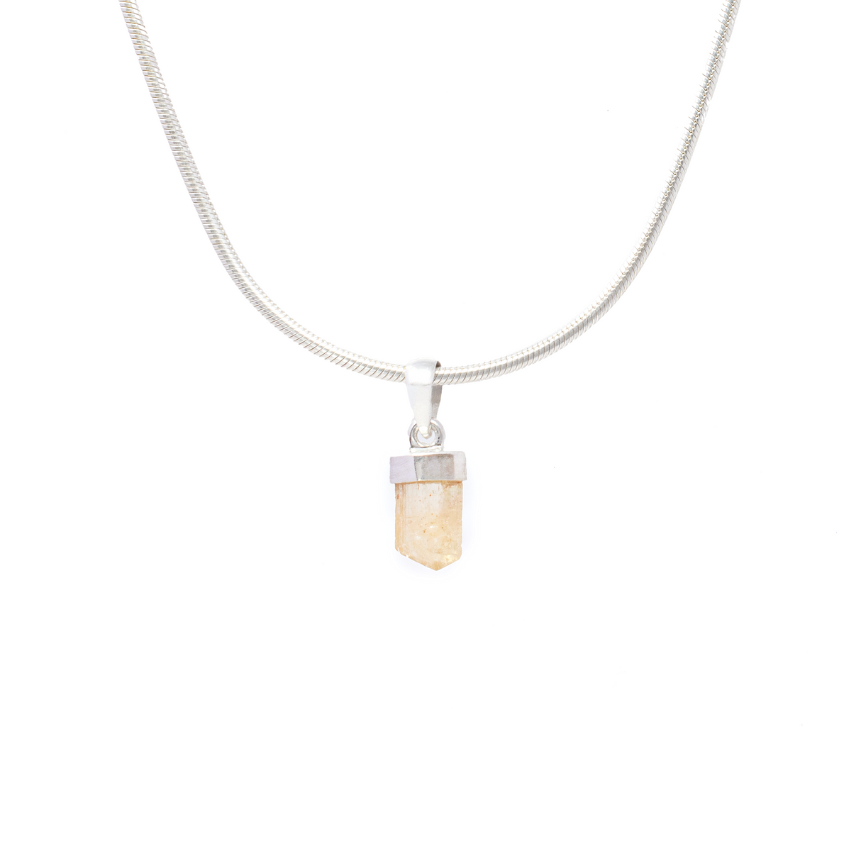 Imperial Topaz Pendant - Wide Beryl with 925 Sterling Silver Lantern Top Bezel