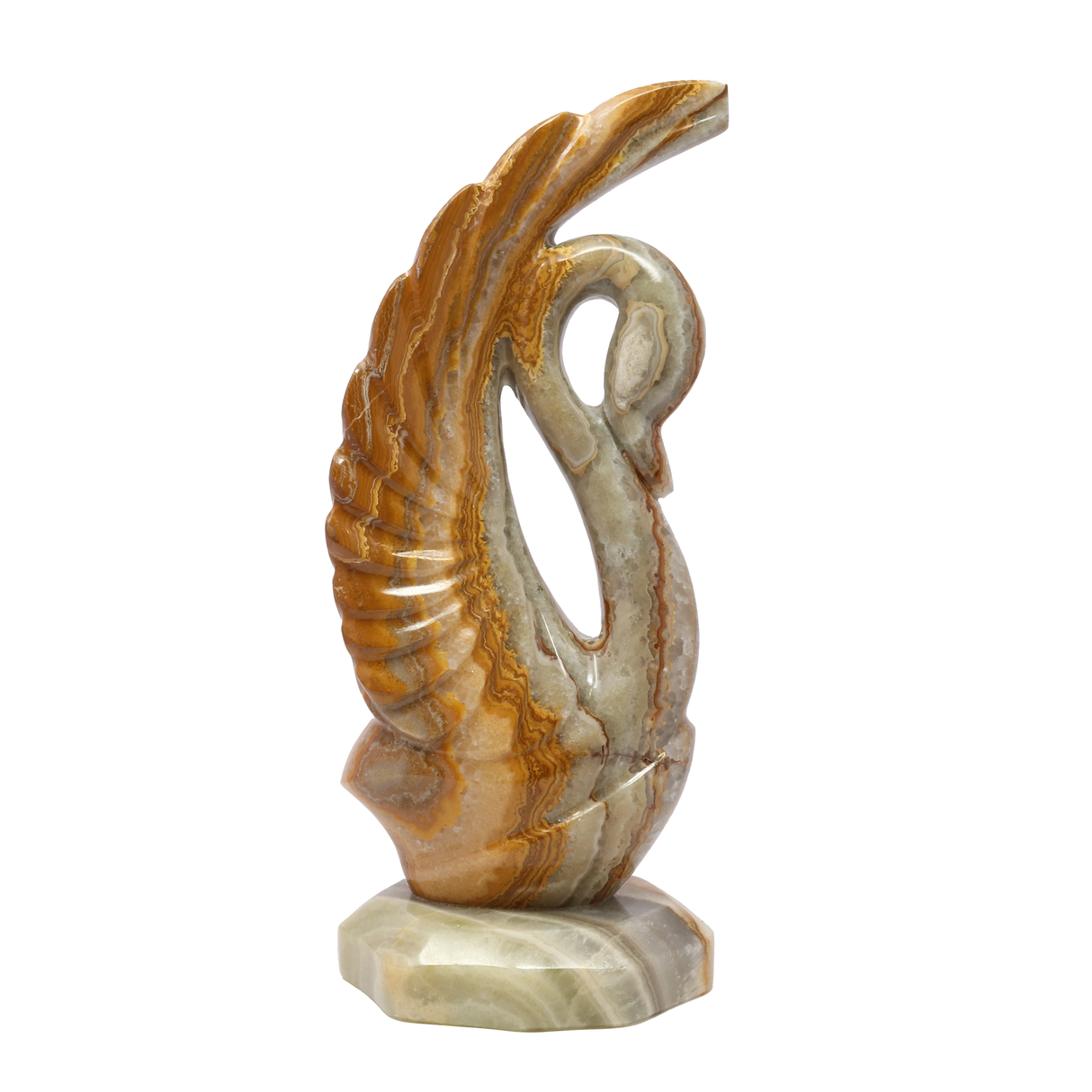 View of Talan Onyx Swan Carving