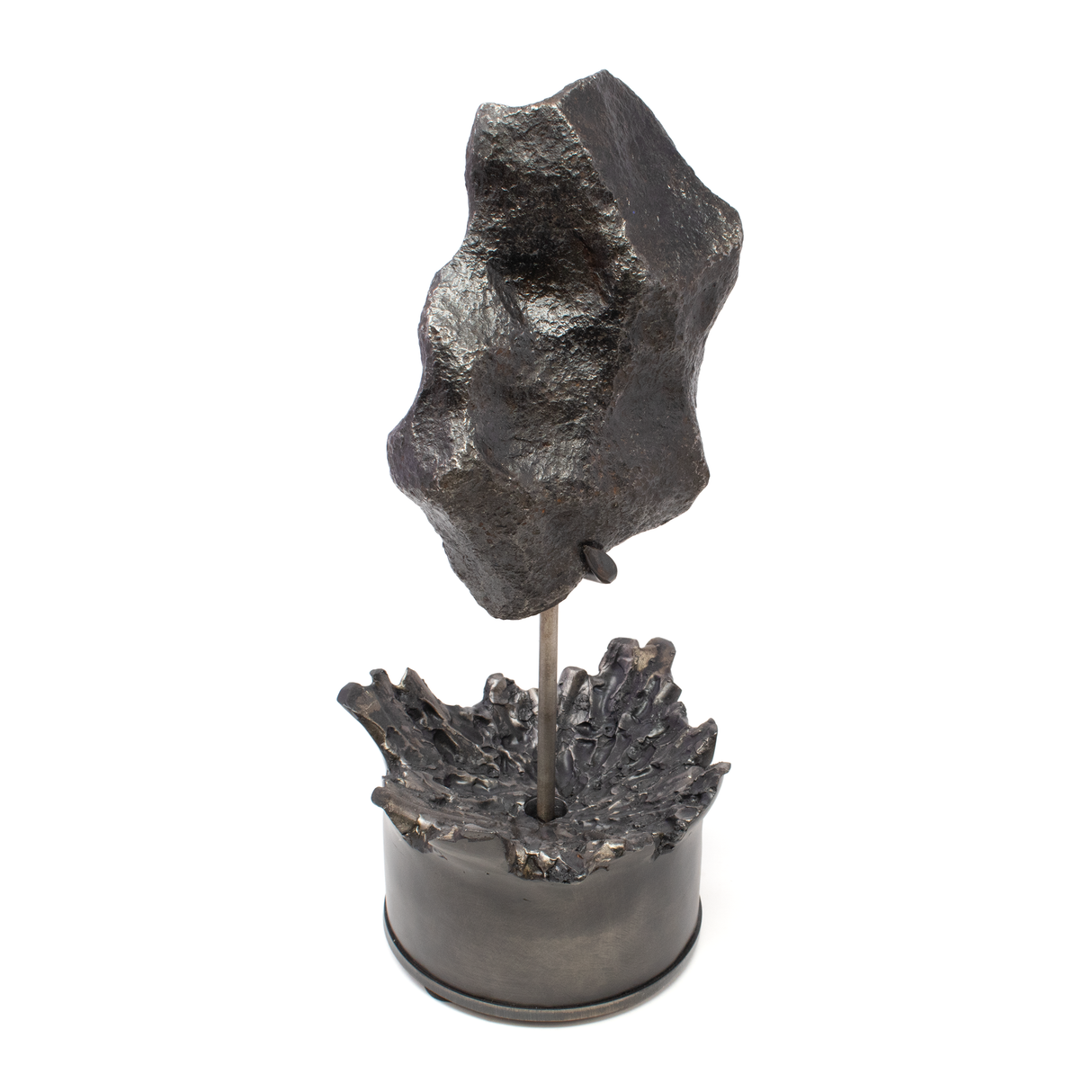 Campo de Cielo Meteorite on Custom Rotating "Impact" Stand (round) - From Argentina