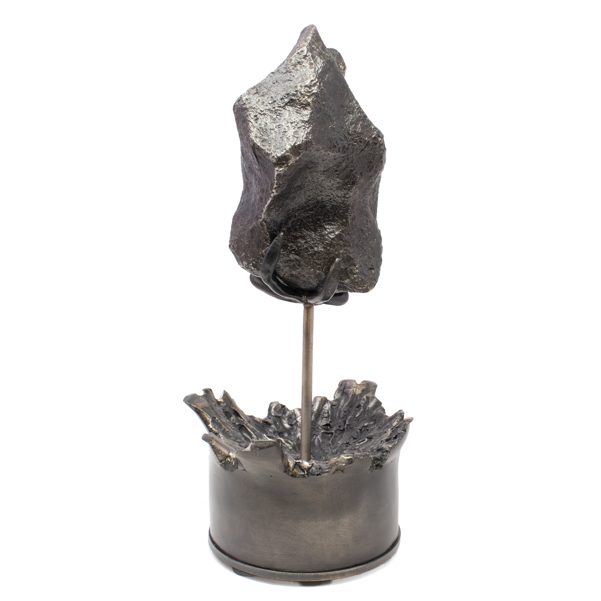 Campo de Cielo Meteorite on Custom Rotating "Impact" Stand (round) - From Argentina
