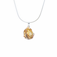 View of Madagascar Petrified Wood Pendant - Slice Prong Set with 925 Sterling Silver - Taupe & Tan Hues