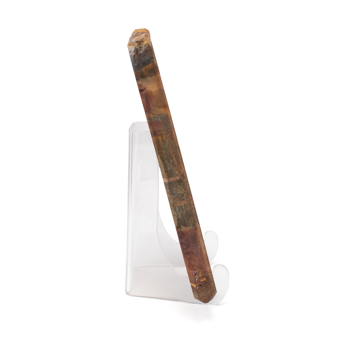 Mara Mamba Tiger Eye Slice - Freeform with Lucite Easel from Australia