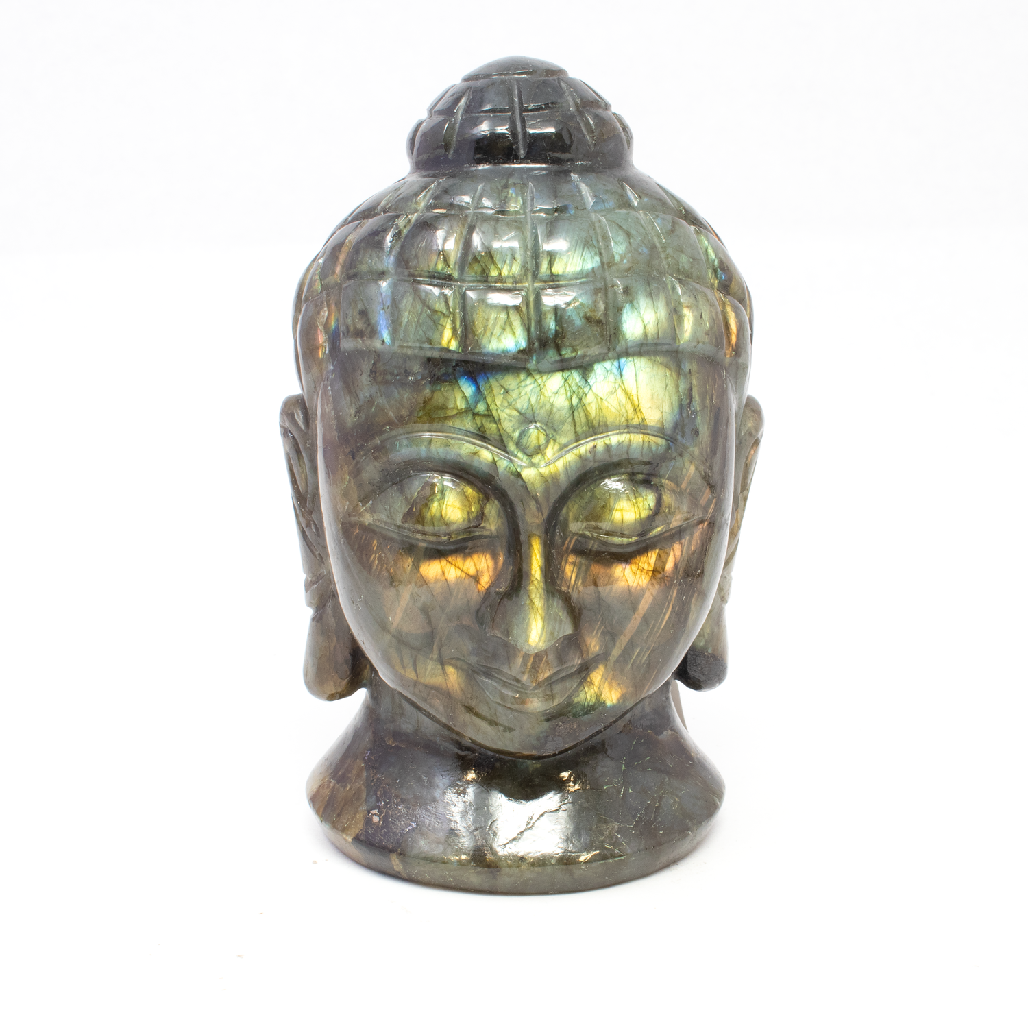 Labradorite Buddha Head Carving