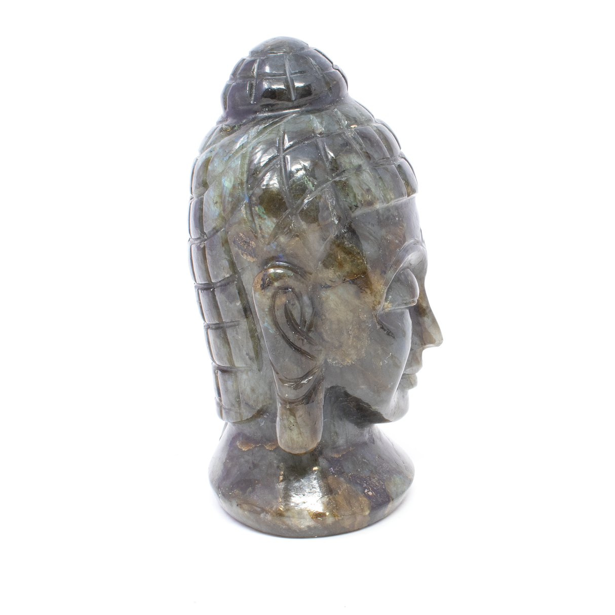 Labradorite Buddha Head Carving