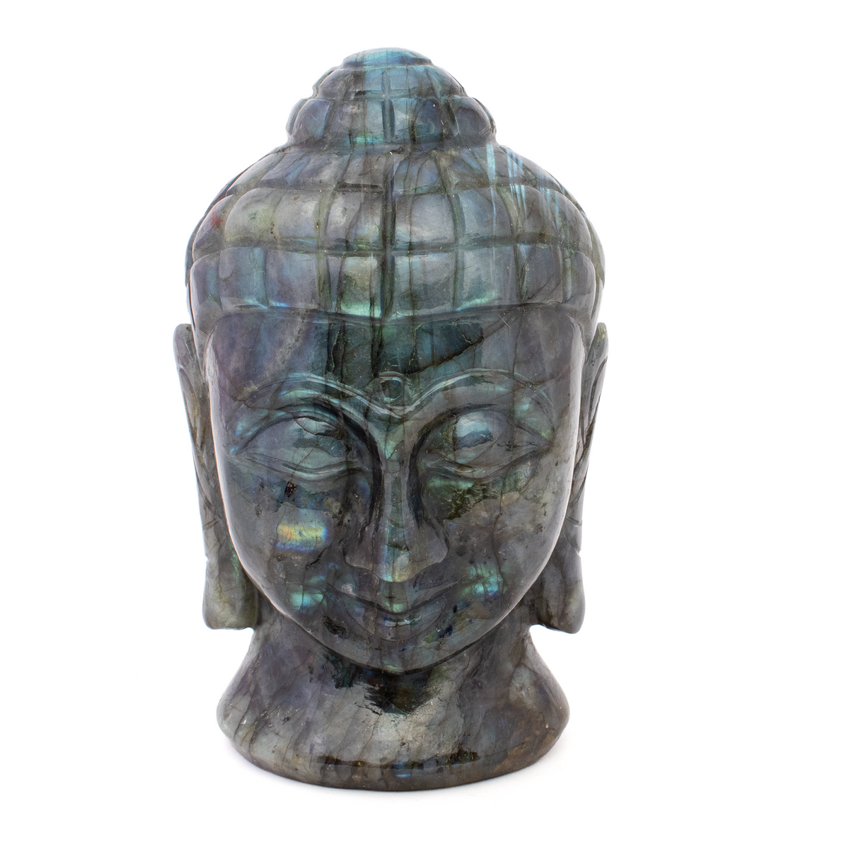 View of Labradorite Buddha Head Carving