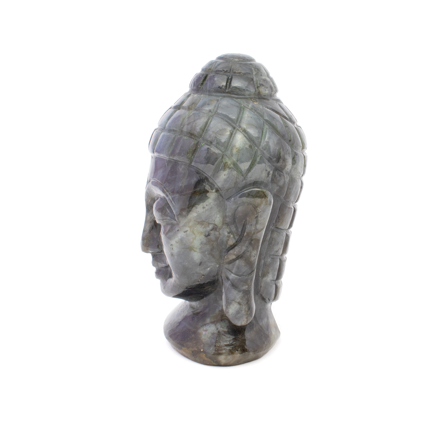 Labradorite Buddha Head Carving