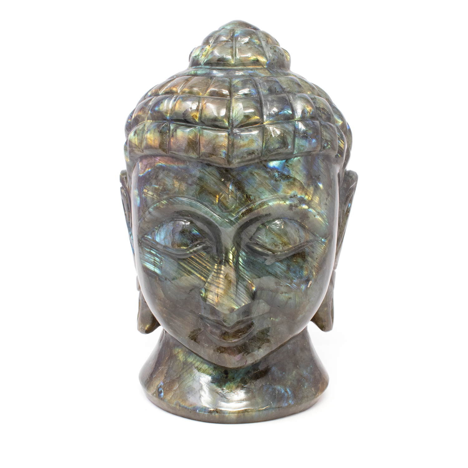 Labradorite Buddha Head Carving