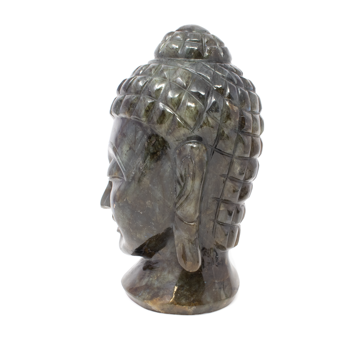 Labradorite Buddha Head Carving