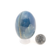 View of A+ Argentinian Blue Calcite Egg with Lucite Ring Stand