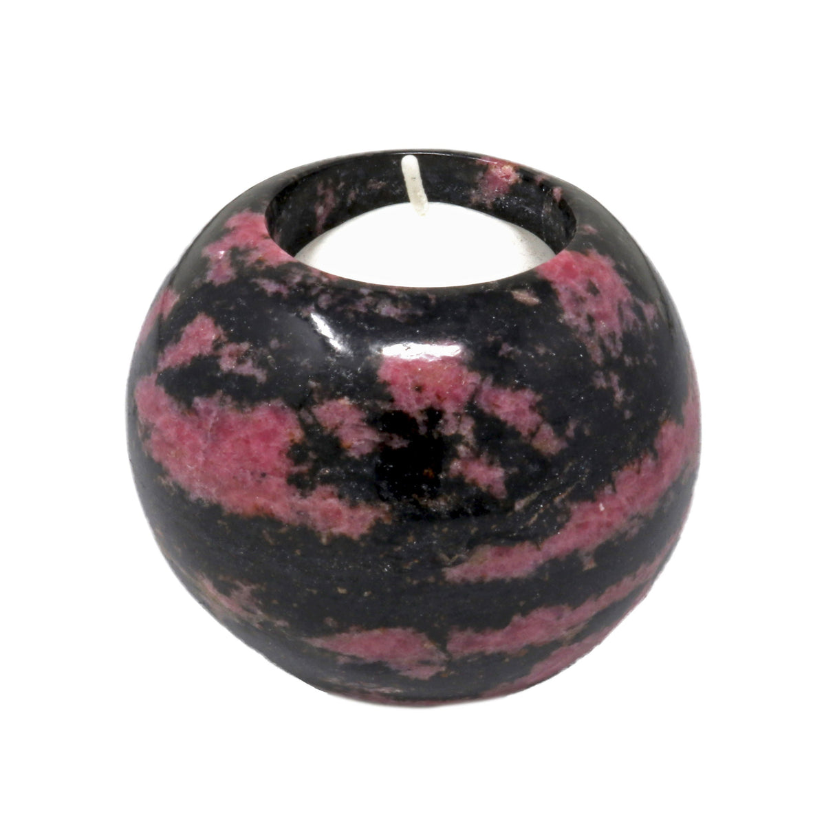 Rhodonite Sphere Candle Holder