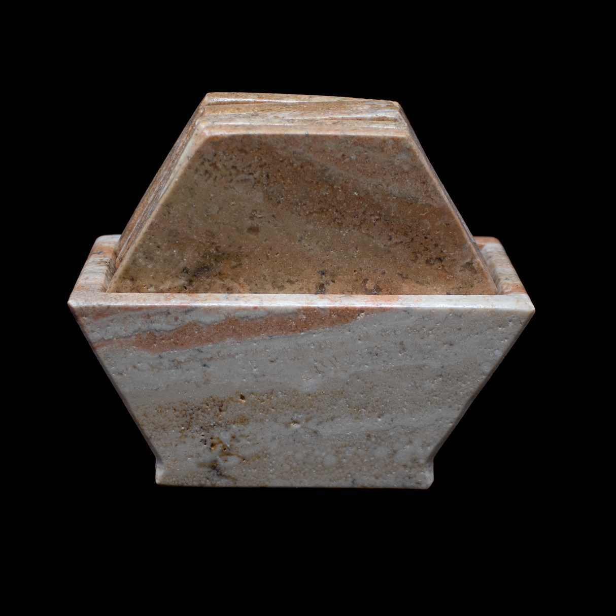 View of Carmel Travertine Onyx Coasters - Set of 6 with Holder - Hexagons