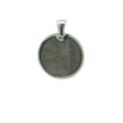 View of Muonionalusta Meteorite Pendant - Coin Shape Bezel Set in Simple 925 Sterling Silver