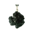 View of Billionite Tektite Pendant - Round Speciman Prong Set in 925 Sterling Silver from Sumatra\/Borneo
