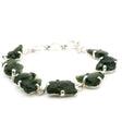 View of Moldavite Link Bracelet - 7 Nuggets Prong Set in 925 Sterling Silver with Toggle Clasp