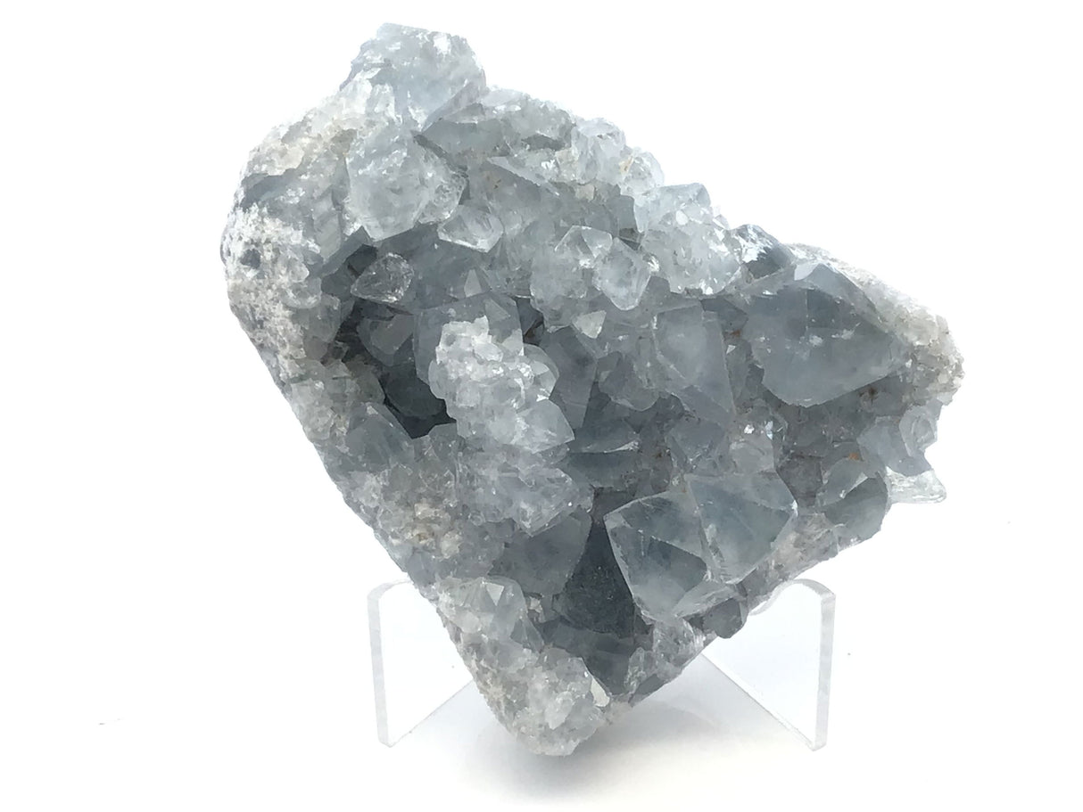 View of Celestine Crystal Specimen from Madagascar with Lucite Stand